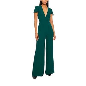 FOREST GREEN REFORMATION WIDE LEG JUMPSUIT
